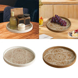 Maxbell Dining Table Bathroom Perfume Tray Counter Bar Circle Decorative Plate Decor White