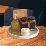 Maxbell Dining Table Bathroom Perfume Tray Counter Bar Circle Decorative Plate Decor White