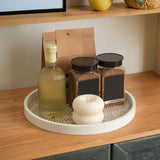 Maxbell Dining Table Bathroom Perfume Tray Counter Bar Circle Decorative Plate Decor White