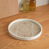 Maxbell Dining Table Bathroom Perfume Tray Counter Bar Circle Decorative Plate Decor White