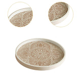 Maxbell Dining Table Bathroom Perfume Tray Counter Bar Circle Decorative Plate Decor White