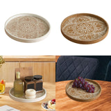 Maxbell Dining Table Bathroom Perfume Tray Counter Bar Circle Decorative Plate Decor White