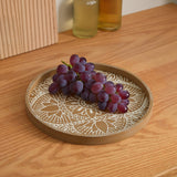 Maxbell Dining Table Bathroom Perfume Tray Counter Bar Circle Decorative Plate Decor Brown