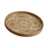 Maxbell Dining Table Bathroom Perfume Tray Counter Bar Circle Decorative Plate Decor Brown