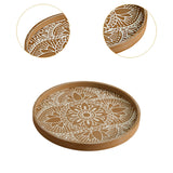 Maxbell Dining Table Bathroom Perfume Tray Counter Bar Circle Decorative Plate Decor Brown