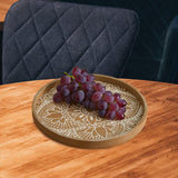 Maxbell Dining Table Bathroom Perfume Tray Counter Bar Circle Decorative Plate Decor Brown