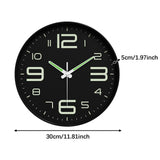 Maxbell Glow in The Dark Clock Decorative Hanging Clock for Office Dining Room Decor Style B