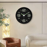 Maxbell Glow in The Dark Wall Clock 25cm Timepiece for Office Living Room Home Decor Style B