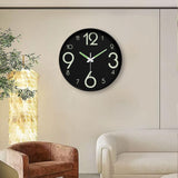 Maxbell Glow in The Dark Wall Clock 25cm Timepiece for Office Living Room Home Decor Style C
