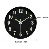 Maxbell Glow in The Dark Wall Clock 25cm Timepiece for Office Living Room Home Decor Style F