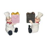 Maxbell Sitting Chef Figurine Handmade Decorative Ornament for Cafe Tabletop Cabinet Pink