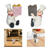 Maxbell Sitting Chef Figurine Handmade Decorative Ornament for Cafe Tabletop Cabinet Pink