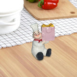 Maxbell Sitting Chef Figurine Handmade Decorative Ornament for Cafe Tabletop Cabinet Pink