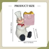 Maxbell Sitting Chef Figurine Handmade Decorative Ornament for Cafe Tabletop Cabinet Pink