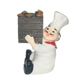 Maxbell Sitting Chef Figurine Handmade Decorative Ornament for Cafe Tabletop Cabinet brown