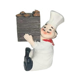 Maxbell Sitting Chef Figurine Handmade Decorative Ornament for Cafe Tabletop Cabinet brown