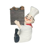 Maxbell Sitting Chef Figurine Handmade Decorative Ornament for Cafe Tabletop Cabinet brown