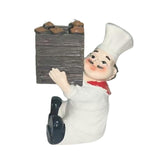 Maxbell Sitting Chef Figurine Handmade Decorative Ornament for Cafe Tabletop Cabinet brown