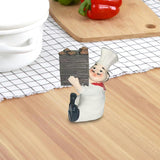 Maxbell Sitting Chef Figurine Handmade Decorative Ornament for Cafe Tabletop Cabinet brown