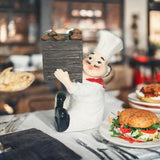 Maxbell Sitting Chef Figurine Handmade Decorative Ornament for Cafe Tabletop Cabinet brown