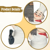 Maxbell Sitting Chef Figurine Handmade Decorative Ornament for Cafe Tabletop Cabinet brown