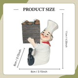Maxbell Sitting Chef Figurine Handmade Decorative Ornament for Cafe Tabletop Cabinet brown