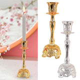 Maxbell Candle Holder Decorative Crafts Candlestick Holder for Tabletop Dinner Party Gold