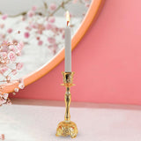 Maxbell Candle Holder Decorative Crafts Candlestick Holder for Tabletop Dinner Party Gold