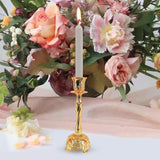 Maxbell Candle Holder Decorative Crafts Candlestick Holder for Tabletop Dinner Party Gold