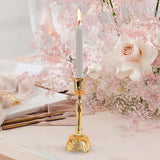Maxbell Candle Holder Decorative Crafts Candlestick Holder for Tabletop Dinner Party Gold