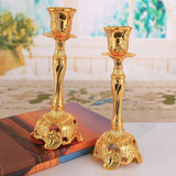 Maxbell Candle Holder Decorative Crafts Candlestick Holder for Tabletop Dinner Party Gold
