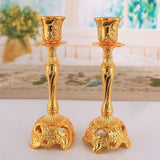 Maxbell Candle Holder Decorative Crafts Candlestick Holder for Tabletop Dinner Party Gold