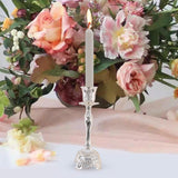 Maxbell Candle Holder Decorative Crafts Candlestick Holder for Tabletop Dinner Party Sliver