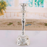 Maxbell Candle Holder Decorative Crafts Candlestick Holder for Tabletop Dinner Party Sliver