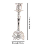 Maxbell Candle Holder Decorative Crafts Candlestick Holder for Tabletop Dinner Party Sliver