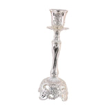 Maxbell Candle Holder Decorative Crafts Candlestick Holder for Tabletop Dinner Party Sliver