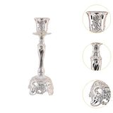 Maxbell Candle Holder Decorative Crafts Candlestick Holder for Tabletop Dinner Party Sliver
