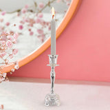 Maxbell Candle Holder Decorative Crafts Candlestick Holder for Tabletop Dinner Party Sliver