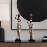 Maxbell African Women Statue Party Accent Hotel Farmhouse Home African Art Sculpture 7cmx5cmx34cm