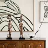 Maxbell African Women Statue Party Accent Hotel Farmhouse Home African Art Sculpture 7cmx5cmx34cm
