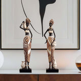Maxbell African Women Statue Party Accent Hotel Farmhouse Home African Art Sculpture 7cmx5cmx34cm