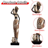 Maxbell African Women Statue Party Accent Hotel Farmhouse Home African Art Sculpture 7.5cmx4.5cmx32.5cm