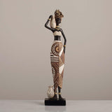 Maxbell African Women Statue Party Accent Hotel Farmhouse Home African Art Sculpture 7.5cmx4.5cmx32.5cm