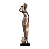 Maxbell African Women Statue Party Accent Hotel Farmhouse Home African Art Sculpture 7.5cmx4.5cmx32.5cm