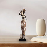 Maxbell African Women Statue Party Accent Hotel Farmhouse Home African Art Sculpture 7.5cmx4.5cmx32.5cm