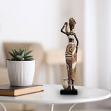 Maxbell African Women Statue Party Accent Hotel Farmhouse Home African Art Sculpture 7.5cmx4.5cmx32.5cm