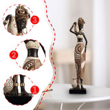 Maxbell African Women Statue Party Accent Hotel Farmhouse Home African Art Sculpture 7.5cmx4.5cmx32.5cm