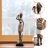 Maxbell African Women Statue Party Accent Hotel Farmhouse Home African Art Sculpture 7.5cmx4.5cmx32.5cm