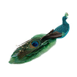 Maxbell Peacock Christmas Tree Ornament Party Gift Wedding Artificial Feathered Bird Green 27x8x5cm