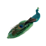 Maxbell Peacock Christmas Tree Ornament Party Gift Wedding Artificial Feathered Bird Green 27x8x5cm